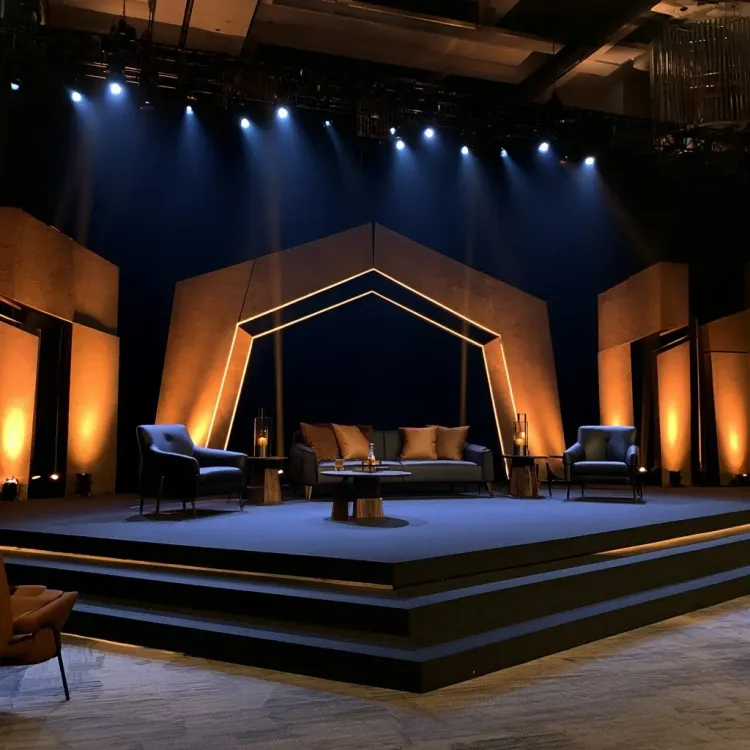 A corporate event stage setup