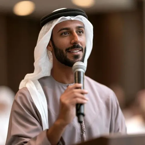 Keynote speaker addressing delegates at a corporate conference