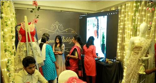 A styled booth